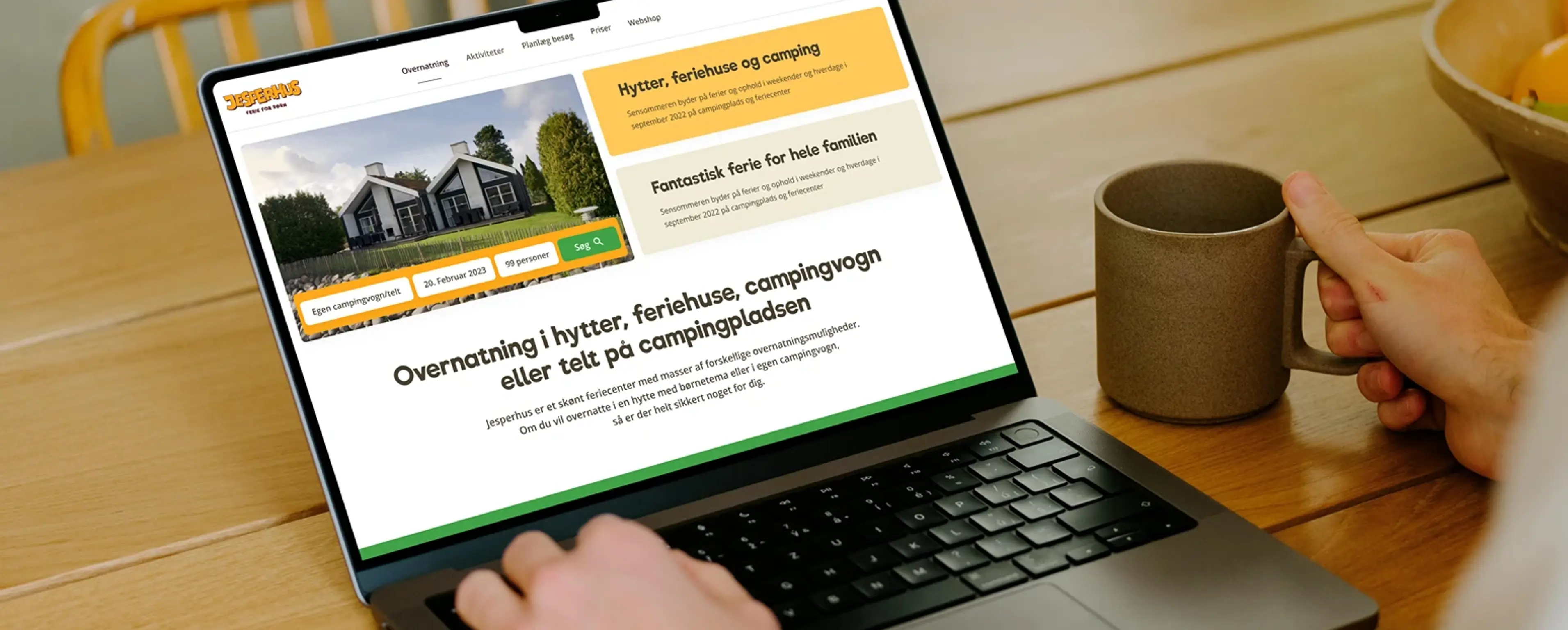 Jesperhus digital platform on laptop